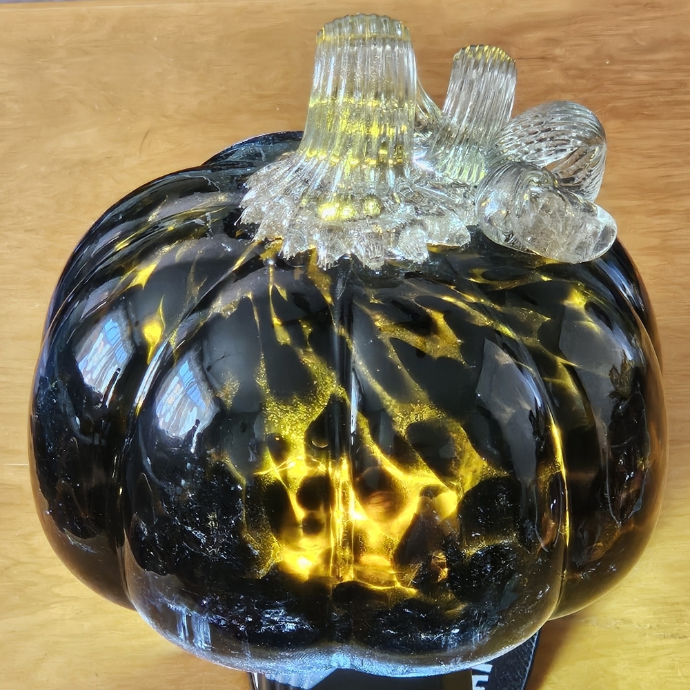 Handcrafted Glass Pumpkin - Tortoise